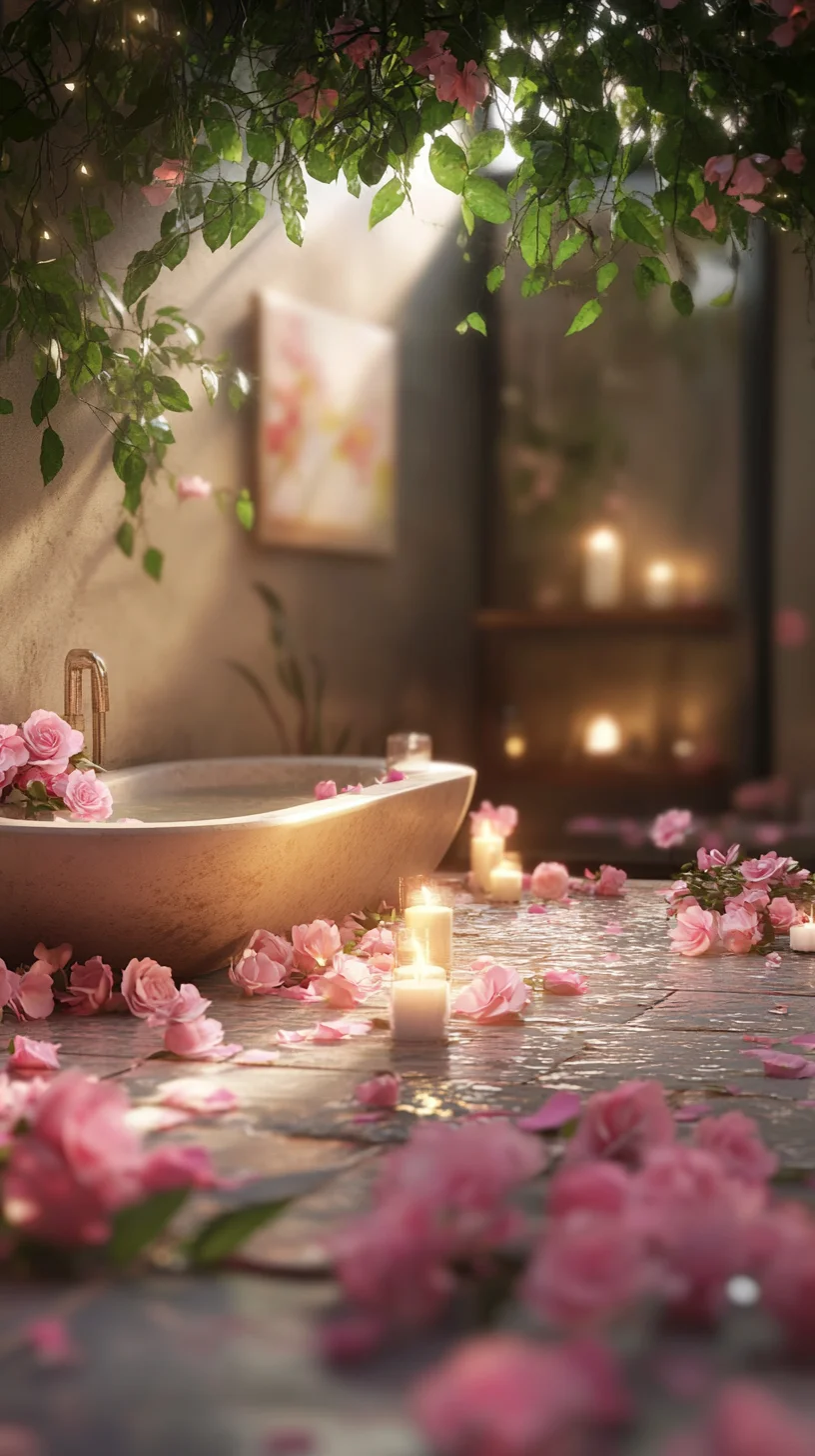 Transform Your Bathroom into a Luxurious Oasis with Floral Accents and Ambient Lighting