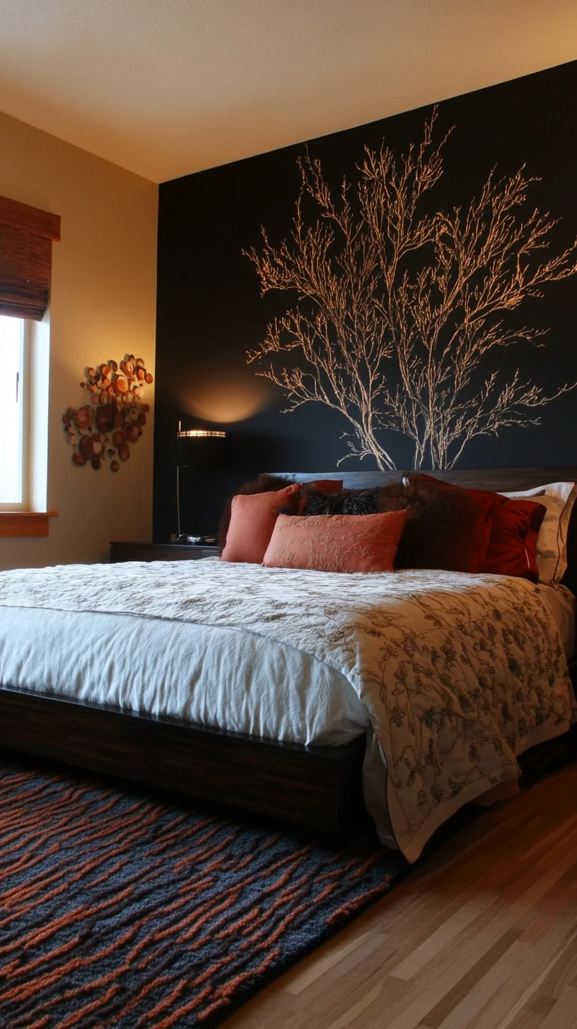 Transform Your Bedroom with a Cozy Yet Elegant Tree Mural Accent