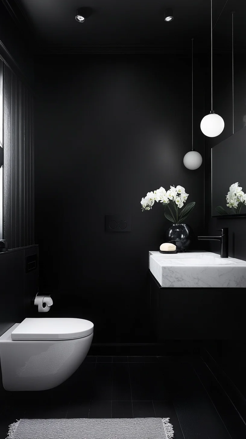 Transform Your Space with Bold Black Décor: A Modern Bathroom Oasis