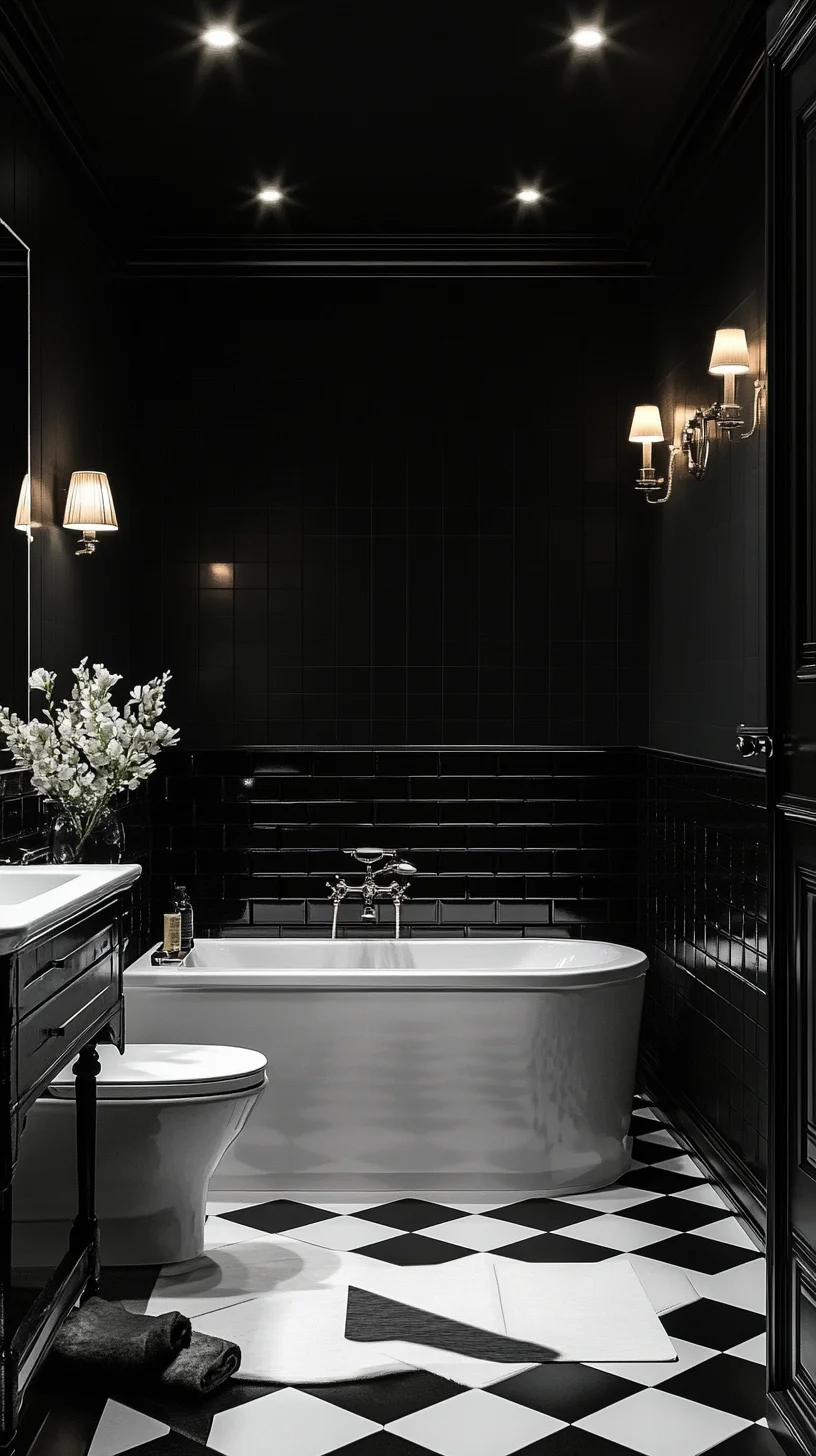 Transform Your Space with Chic Black & White Elegance: A Modern Bathroom Makeover