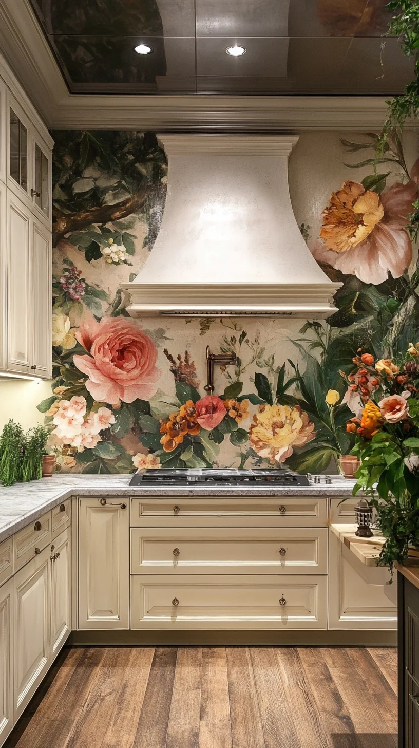 Transform Your Space with Lush Floral Kitchen Murals for a Timeless Touch