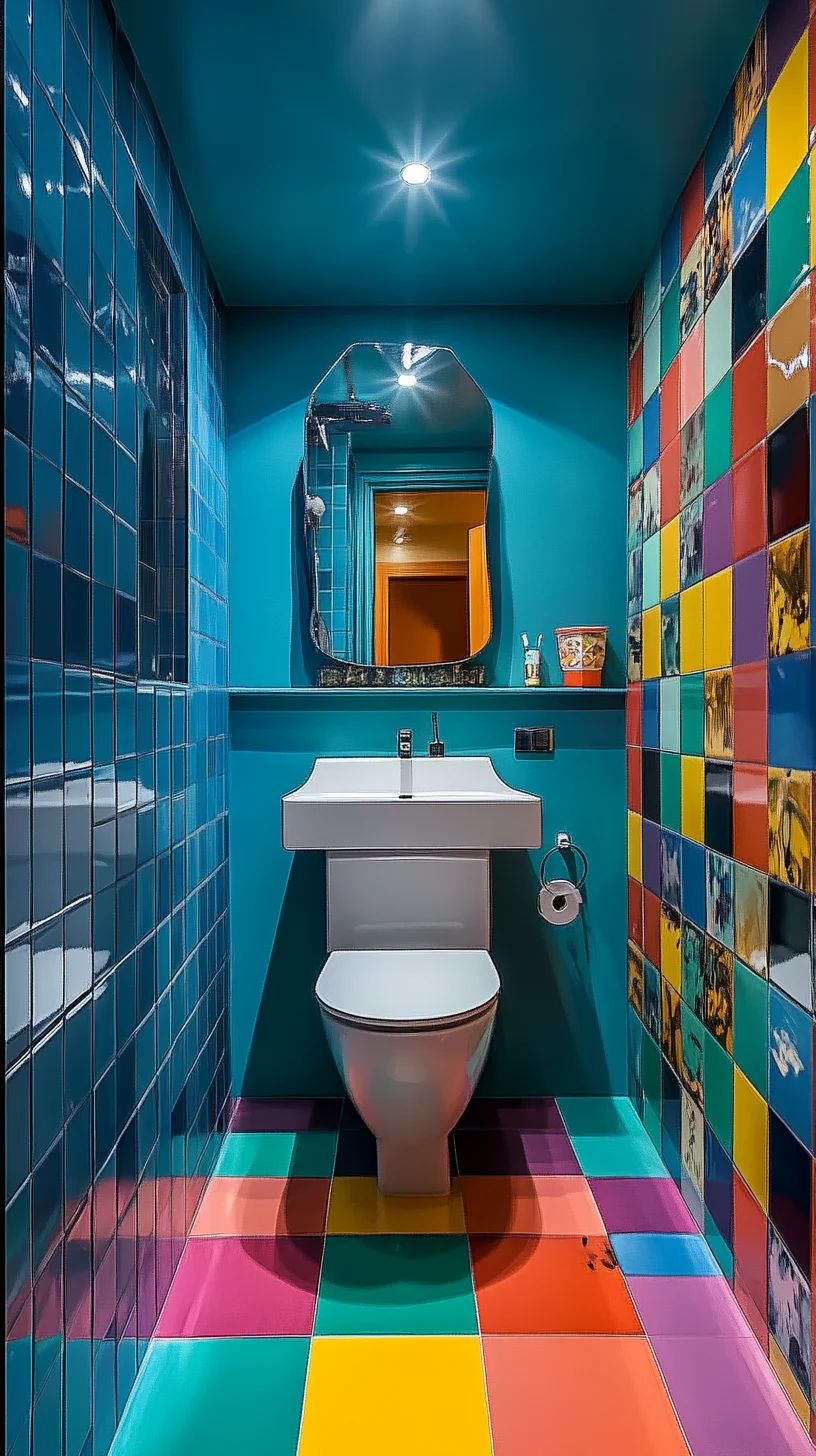 Transform Your Space with Vibrant Color Blocking: A Bathroom Revamp Idea