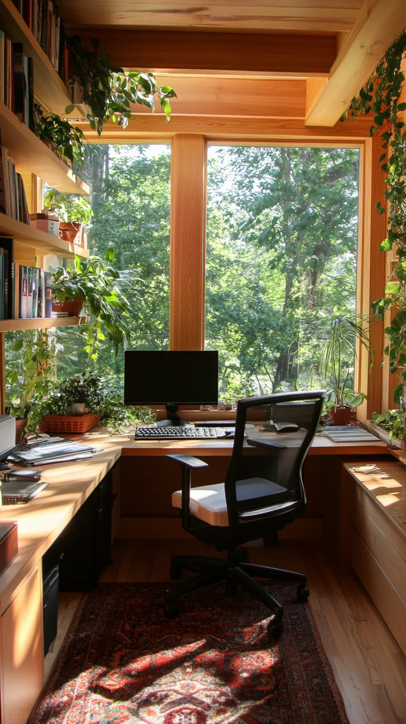 Transform Your Workspace: Embrace Nature with a Serene Home Office Design