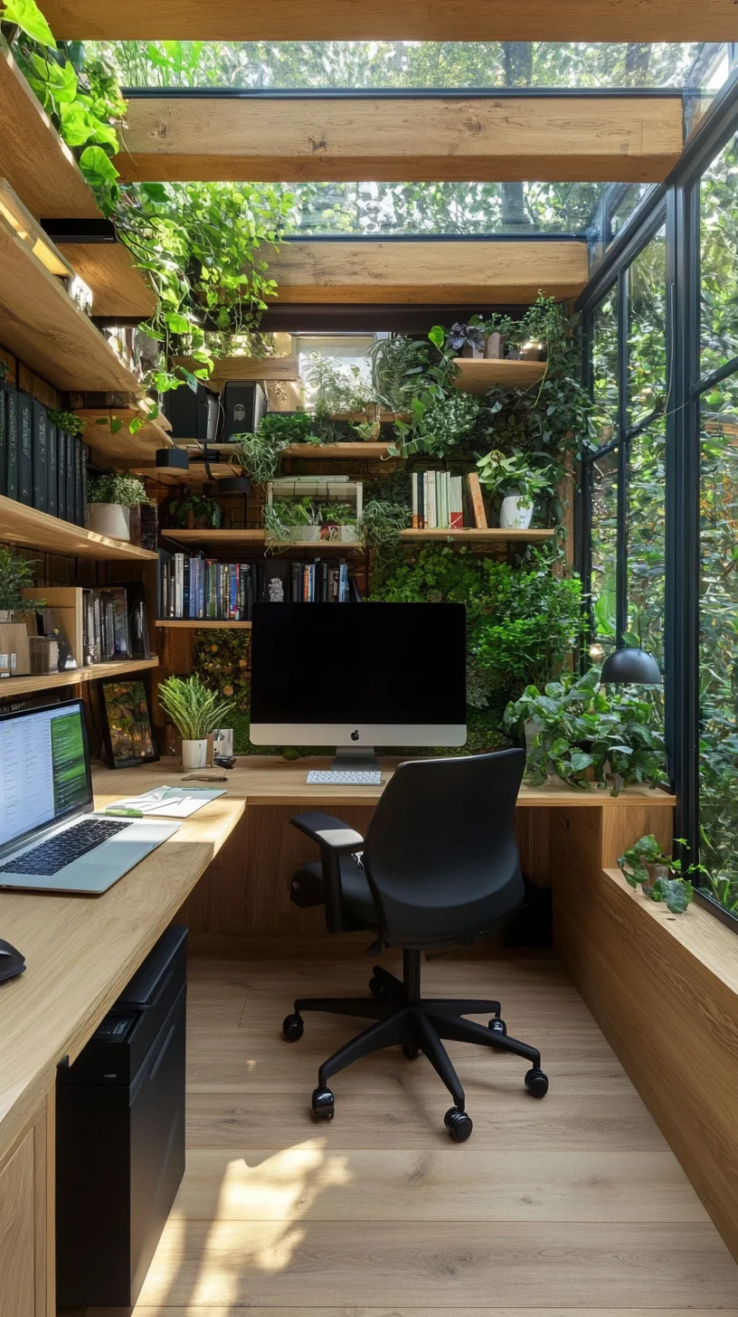 Transform Your Workspace with a Lush Greenery-Inspired Home Office Oasis