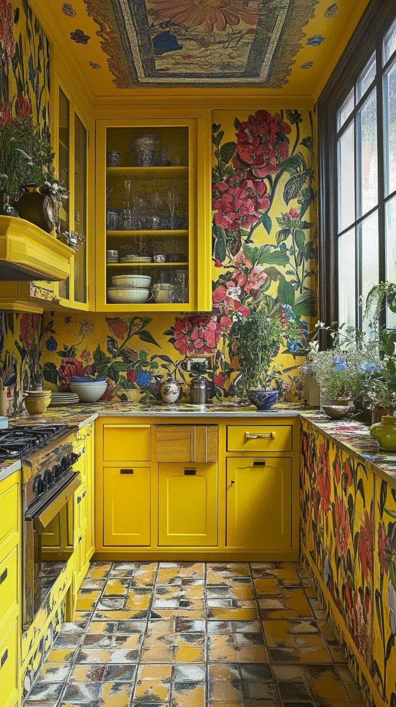 Vibrant Floral Kitchen Wonderland: Where Color Meets Nature